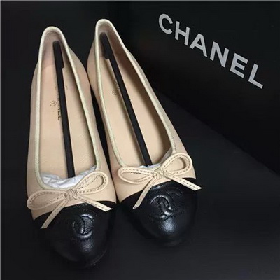 CHANEL Shallow mouth flat shoes Women--080